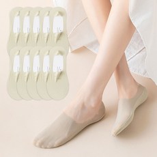 여성용 지앤와이 심리스 쿨 얇은 페이크삭스 덧신 10켤레