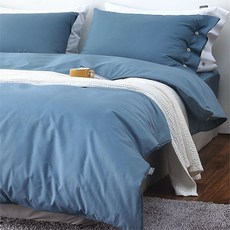 PACO HOME Cleans 純棉絎縫被套, 藍色