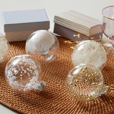 HOUSENSE 聖誕裝飾品 裝飾球 4款 x 3入組, 混合顏色, 1套