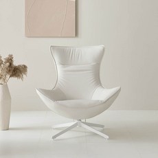 까르엠가구 360 회전 1인용 소파 실리콘 레더 SF-003, 크림