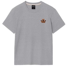 옥스타 남녀공용 쿼카 자수 통기성 반팔 티셔츠 1TS022