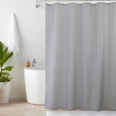 포그난 패브릭 욕실 방수 샤워커튼 + 스텐 고리 세트, 1세트, 그레이(샤워커튼)