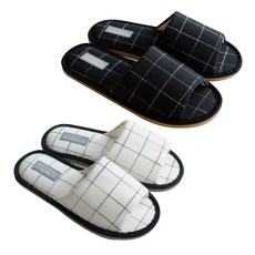 Labellaco 室內拖鞋 兩雙組, 奶油色+黑色, 1雙