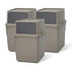 Lifest Natural 彩色分類垃圾桶 35L 3入組 + 貼紙隨機發送, 米色