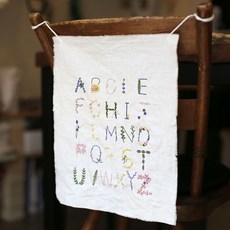 YVONNEMORGUN 植物字母刺繡花環 DIY 套件, 1套, 混色