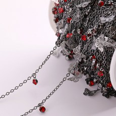 마켓피아 장식 체인 액세서리 DIY 끈 13mm x 100cm, 건 블랙, 1개
