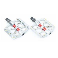 SEIFUN Touch Bike 自行車平踏板 T3, 銀色 + 紅色, 1套