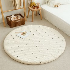 asomn 印花100支棉圓形地毯, 杏色, 1個