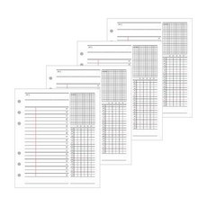 JAM STUDIO WIDE 6 孔學習計劃筆補充紙 4p, 混色