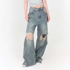 Dotif 女款 Vernon 寬版破損牛仔褲 P24SS1-A0372