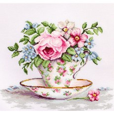 十字繡套組 Luca S Blooms in a Tea Cup BA2321, 1套, 混合顏色