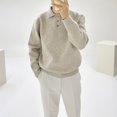 Adore Classic Aster 3扣領亨利領柔軟半寬鬆長袖針織衫