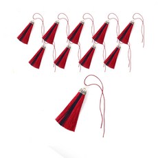 居家生活 雙色長流蘇, 深紅色, 10個