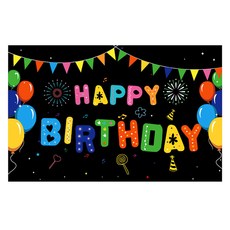 PARTYSHOW 生日派對掛布 L號, 黑方B型