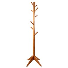 原木立式衣架方形梯子, 棕色的