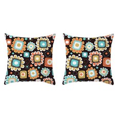 獨特花卉圖案幾何抱枕套 2件組