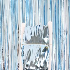 Market A 派對裝飾流蘇鋁箔窗簾 1 x 3 m, 天空藍, 5個