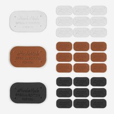 For You 手工皮革標籤套裝 3 x 10p, 白色、棕色、黑色