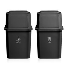 Monoble 回收分類垃圾桶 40L, 黑色, 2個