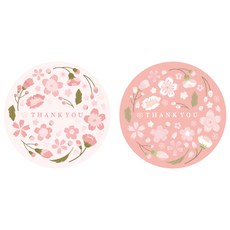 indi.k 櫻花感謝貼紙 2款, 混合顏色, 1套