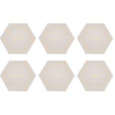 육각형 골드라인 고급 주방 소품 컵 받침 가죽 코스터 6p, 베이지그레이