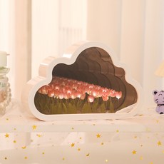 感性雲朵鬱金香鏡子氣氛燈, 自由粉紅色