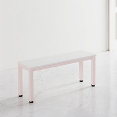 철제 홈 바 벤치 1200 x 300 mm, 화이트(상판) + 핑크(다리) CGM904