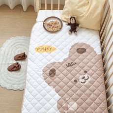 PRIELLE 小熊圖案兒童防水墊, 米色