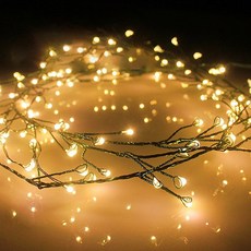 Marsh Marigold 聖誕裝飾 可連接式電線蜈蚣燈串 31V 6m B套組, 黑色(電線), 暖色(燈泡顏色), 200球, 1個