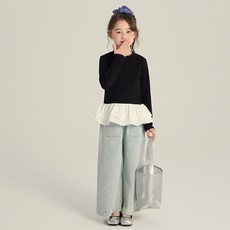 스타빈 러블리 프릴 슬림 긴팔 티셔츠