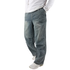 Freestyle 男士降落傘寬版丹寧鬆緊長褲 IN301_천무열