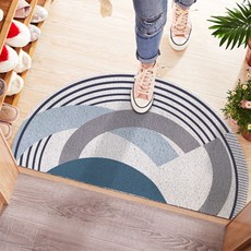 幾何圖案防滑防污半圓門墊, F款