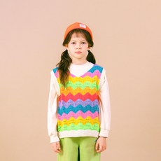 ILoveJ 波紋彩虹針織背心