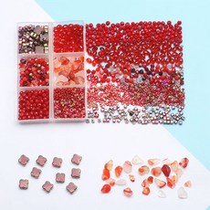 알로데 컬러 시리즈 액세서리 비즈 DIY 세트, TYPE 06 레드, 1세트