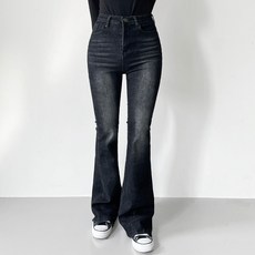 jalbba jean 女款高腰長版丹寧靴型褲