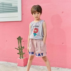 누클 아동용 통기성 N 플라워 탑 나시