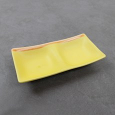 Dalsogum 陶瓷迷你2格小菜盤, 1個, 檸檬