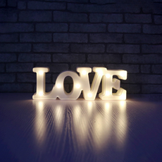Mostick 字母燈 室內裝飾 LED 氣氛燈 漢江燈 Love, 白色