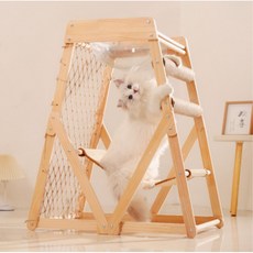 可可路易 貓咪原木方形膠囊吊床貓跳台 85cm, 1個, 原木色