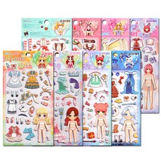 Watermelon 換裝娃娃貼紙8件組, 混色