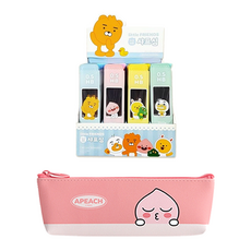 KAKAO FRIENDS 三角鉛筆盒+自動鉛筆芯 4款 10入, Apeach(筆袋), 1套