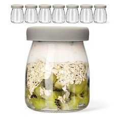 Mir Hexa 矽膠蓋優格牛奶玻璃瓶 灰色 200毫升 8入, 8個, 200ml