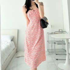 글램디브 슬로아린 플라워패턴 셔링 롱원피스 AD0572