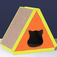 시슨드시 고양이 마이펫 스크래쳐 하우스 삼각프레임, 옐로우, 1개