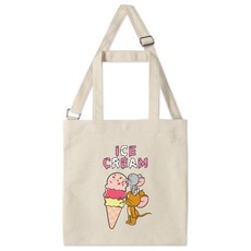 VENHIT 冰淇淋湯姆貓與傑利鼠印花兩用帆布包 WBTJEB2314A