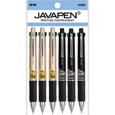 JAVAPEN Jet 4+1M 多功能筆 0.7mm 2種 x 3p, 金屬金, 金屬黑, 1套