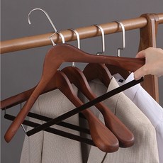 Omattang 原木西裝衣架 防滑無痕 44.5cm, 原木色, 5個