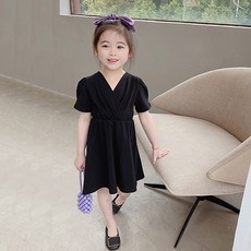 CONTIKIDS 女童透氣珠寶泡泡袖連身裙