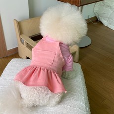 바이담수미 강아지 럽럽 멜빵 치마, 핑크, 1개