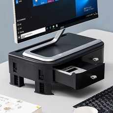 簡約可調高度抽屜螢幕架 YT_RC302, 黑色